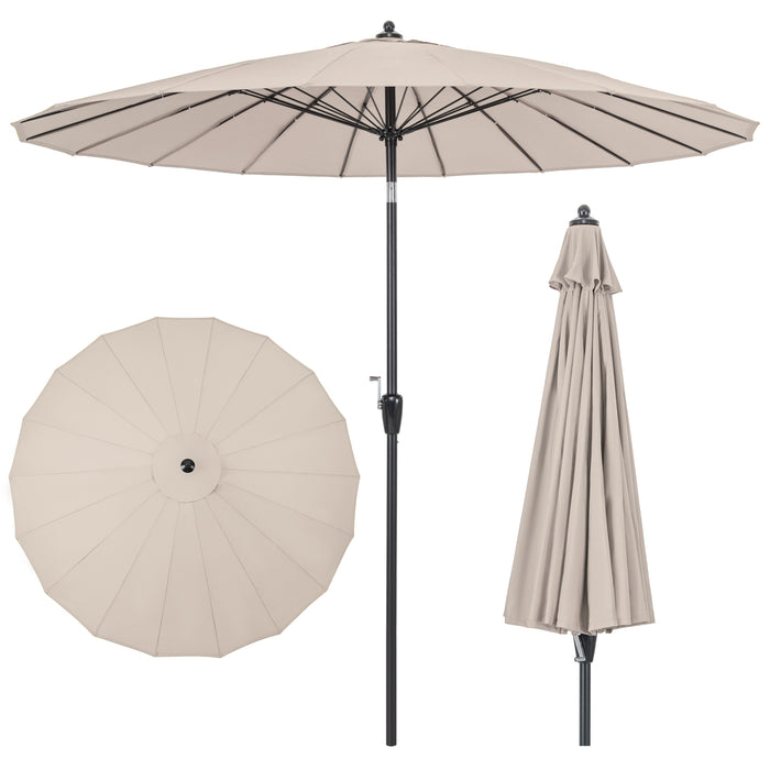 Round Patio Umbrella with 18 Fiberglass Ribs, 260 cm - Outdoor Protection Gear, High-Durability - Ideal for Patio, Backyard Coverage and Sun Shade