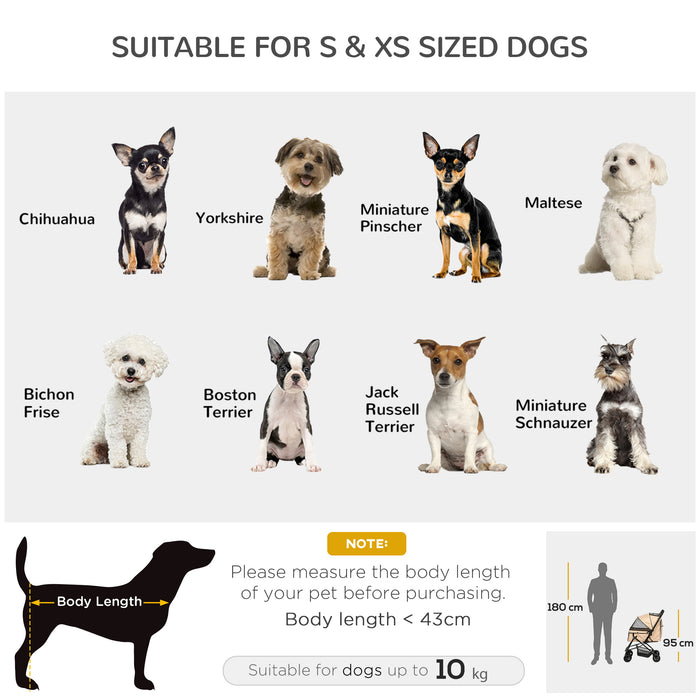 Foldable Pet Stroller for Dogs and Cats - Reversible Handle, Braking System, and Storage Basket - Convenient Travel Pushchair for Fur Babies