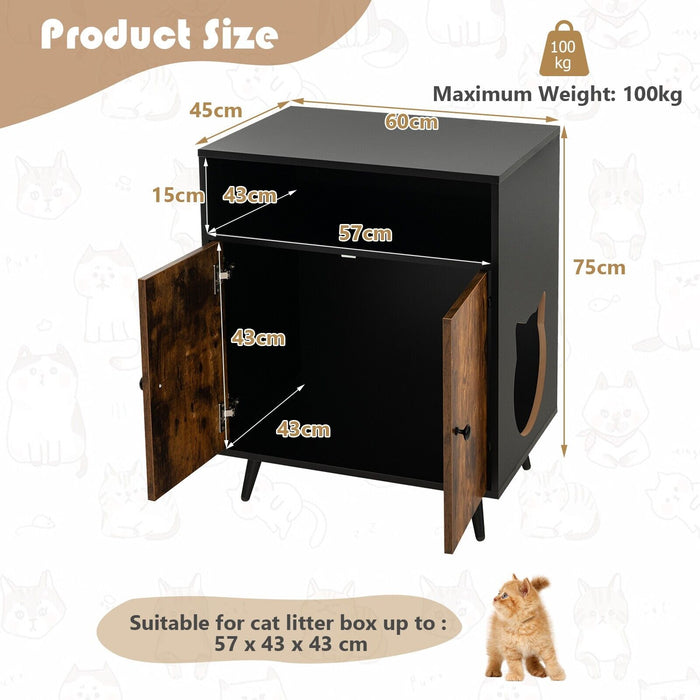 Modern Enclosure - Cat Litter Box with Natural Entry - Ideal for Privacy Seeking Felines