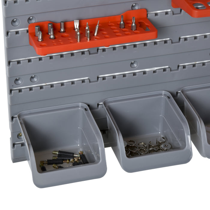 DIY Garage Storage Solution - 44-Piece Wall-Mounted Kit with 28 Cubes, 10 Hooks, 2 Boards - Organize Tools and Equipment Efficiently