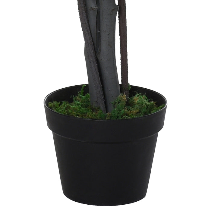 Artificial Banyan Tree 145cm - Lifelike Green Faux Plant with Cement Pot, Indoor/Outdoor Decor - Home & Office Vibrant Greenery Accent