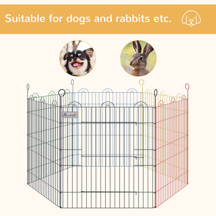 Pet Playpen Hexagon Enclosure - Durable Metal Dog and Puppy Crate with Exercise Fence and Door - Ideal for Indoor & Outdoor Pet Safety
