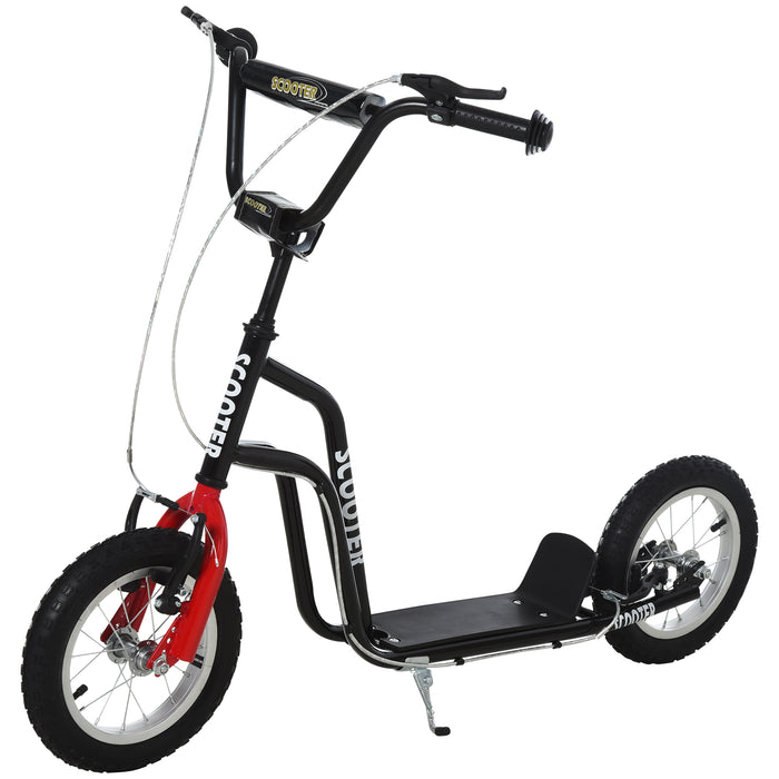 Kick Scooter for Kids - Steel Frame, Adjustable Height, Black & Red - Fun Outdoor Activity for Children