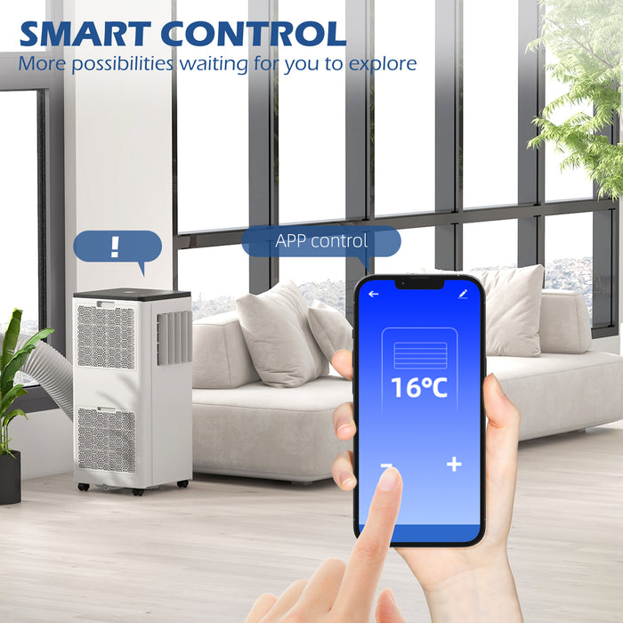 9000 BTU Portable AC - Smart WiFi Air Conditioner with Dehumidifier & Fan, 24-Hour Timer, 20m² Coverage, Includes Window Kit - Ideal for Home & Office Comfort