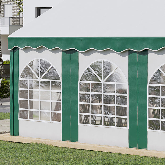 Deluxe 6x4m Garden Gazebo Marquee - Galvanised Party Tent with Sides, Six Windows, Double Doors - Ideal for Weddings, Parties, and Outdoor Events