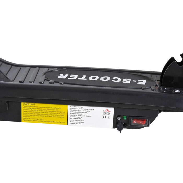 Kids Folding Electric Bike - 120W Motor, Dual 12V Batteries, Adjustable Height, PU Wheels - Ride-on E-Scooter for Children Aged 7-14, Black