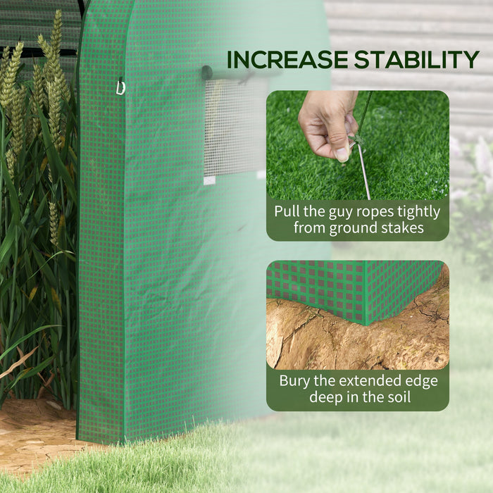 Garden Growhouse for Tomatoes - Portable Tomato Greenhouse with Dual Roll-up Doors & Ventilated Mesh Windows - Ideal for Indoor/Outdoor Gardening, 185x94x150cm, Green
