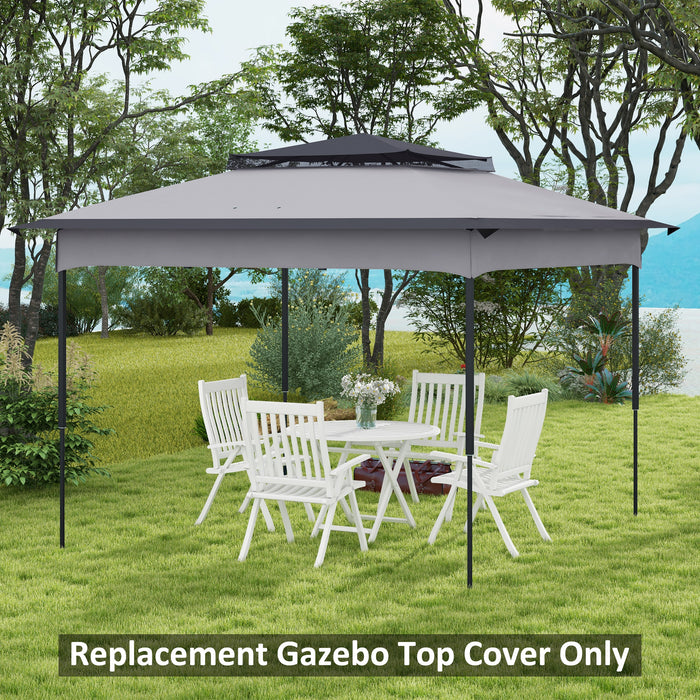 2-Tier Pop-up Gazebo Cover - 3.25m x 3.25m UV 30+ Protective Replacement Roof, Grey - Ideal for Outdoor Shelter and Sun Protection