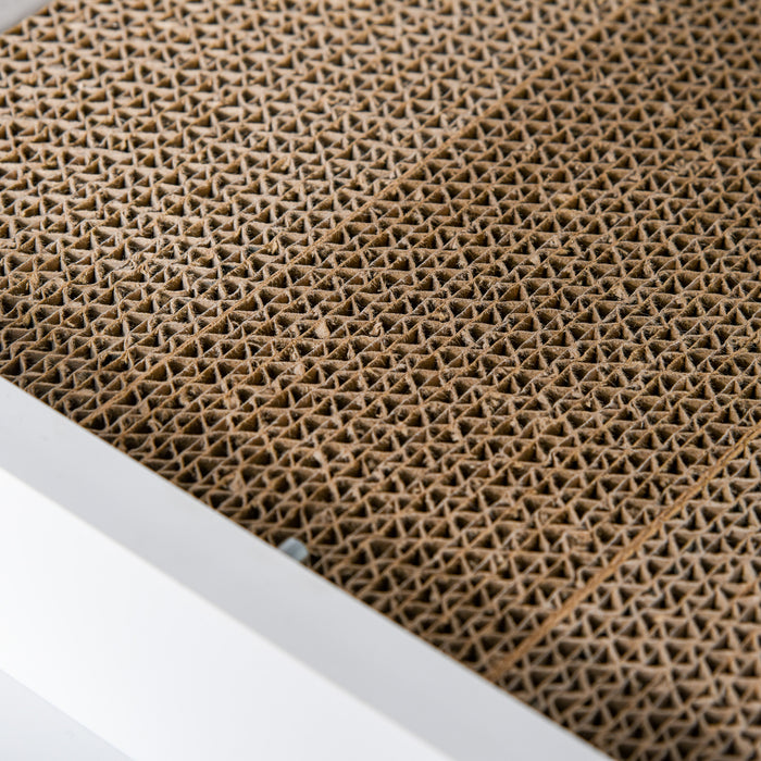 Wooden Cat Litter Box Enclosure - Multi-Functional Litter Box House with Scratching Pad and Magnetic Door - Stylish Nightstand for Cat Privacy and Home Decor