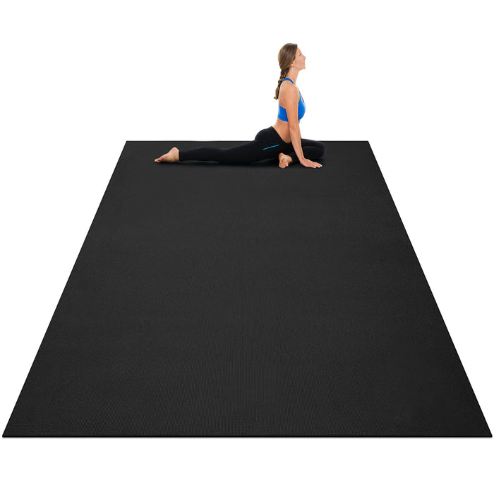 Exercise Yoga Mat, 182 cm - Thick Mat with Double-Sided Non-Slip Design in Black - Ideal for Enhanced Exercise Session Safety and Comfort