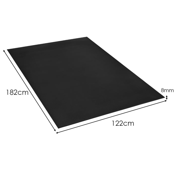 Exercise Yoga Mat, 182 cm - Thick Mat with Double-Sided Non-Slip Design in Black - Ideal for Enhanced Exercise Session Safety and Comfort