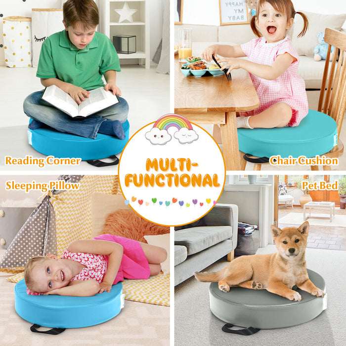 6PCS Set - Kids Foam Seat Floor Cushions, Colorful & Flexible Mat with Handle - Ideal for Children's Comfort & Easy Transportation