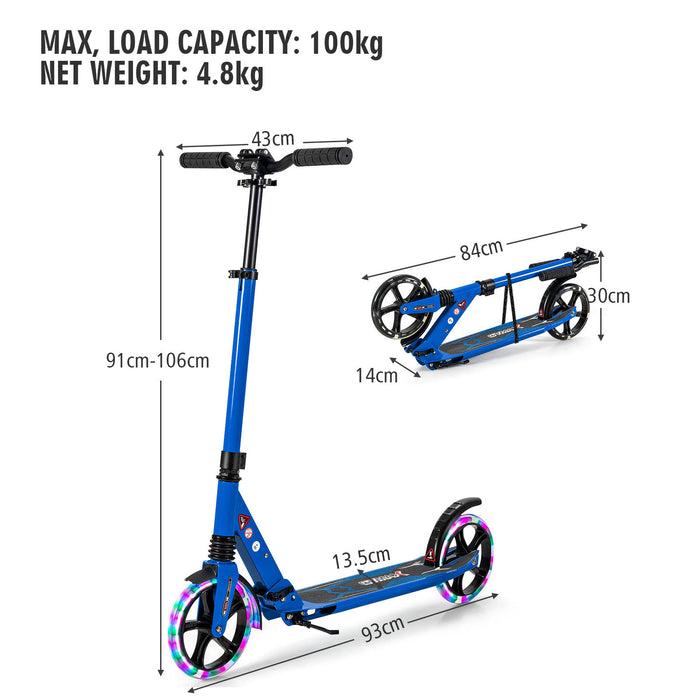Large Wheel Folding Kick Scooter - Perfect for Kids, Teens, and Adults - Ideal for 8+ Years Old Outdoor Enthusiasts