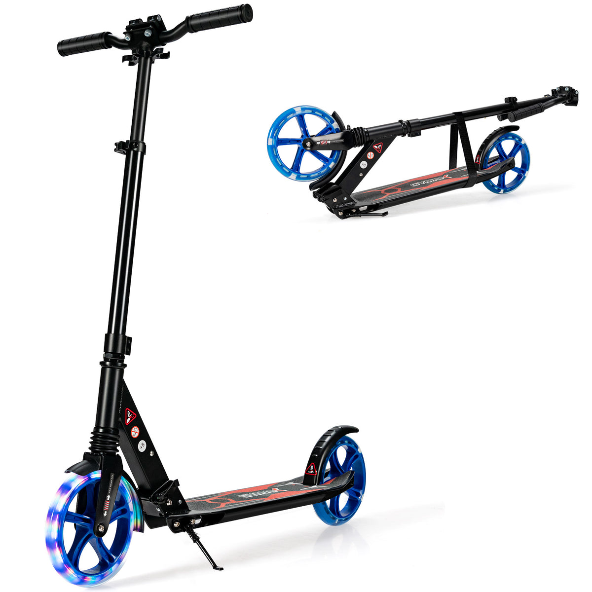 Large Wheel Folding Kick Scooter - Perfect for Kids, Teens, and Adults - Ideal for 8+ Years Old Outdoor Enthusiasts