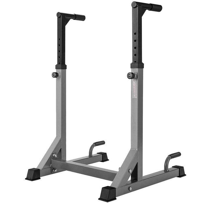 Adjustable Dip Stand, Model Silver - Fitness Equipment with 4 Foam-Wrapped Handles - Ideal for Upper Body Workout Enthusiasts and Gymnasiums