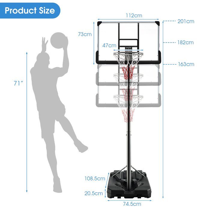 Metal Frame Portable Basketball Hoop - Black, Suitable for Teenagers and Adults - Ideal for Home Sports and Fitness Enthusiast Use