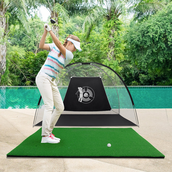 Synthetic Turf Golf Hitting Mat - Includes 2 Tee Positions for Various Shots - Perfect for Practice and Improved Golf Swing Technique