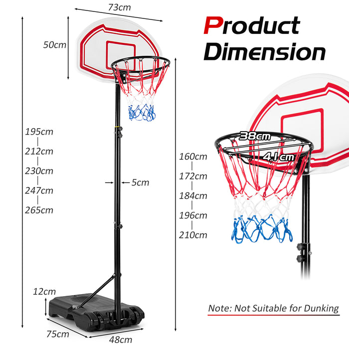 All-Weather Portable Basketball Hoop Stand - Indoor and Outdoor Use, Easy Assembly - Perfect for Kids and Adults Basketball Practice