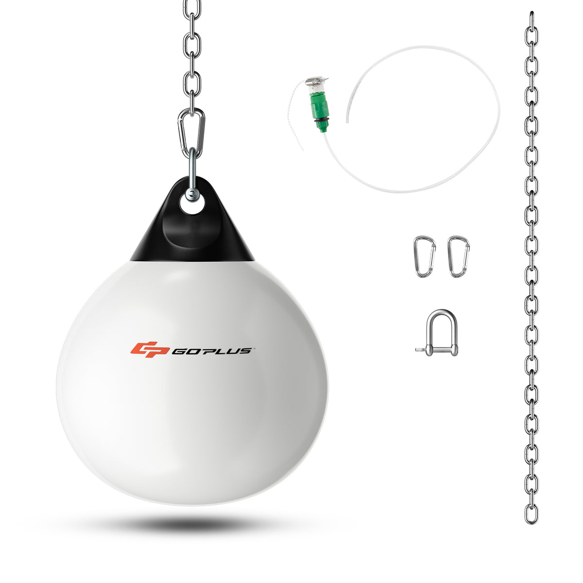 Water Punching Bag Brand - Water-Filled Boxing Gear with Injector and Hanging Attachments in White - Perfect for Routine Boxing Training and Workouts