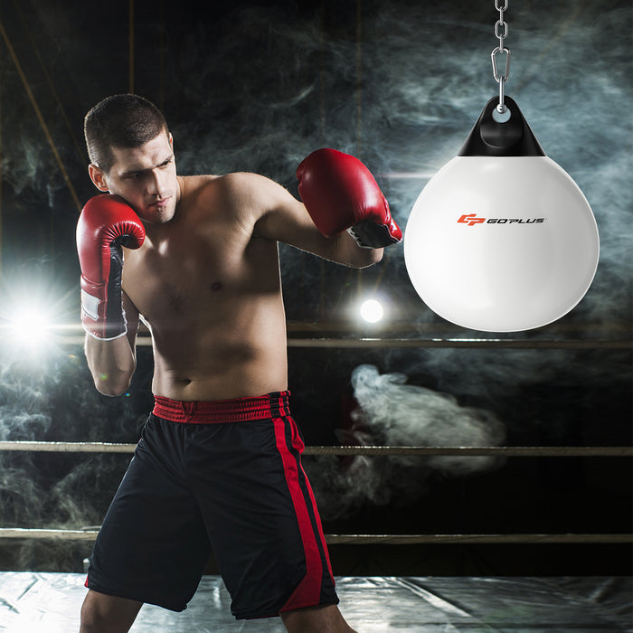 Water Punching Bag Brand - Water-Filled Boxing Gear with Injector and Hanging Attachments in White - Perfect for Routine Boxing Training and Workouts