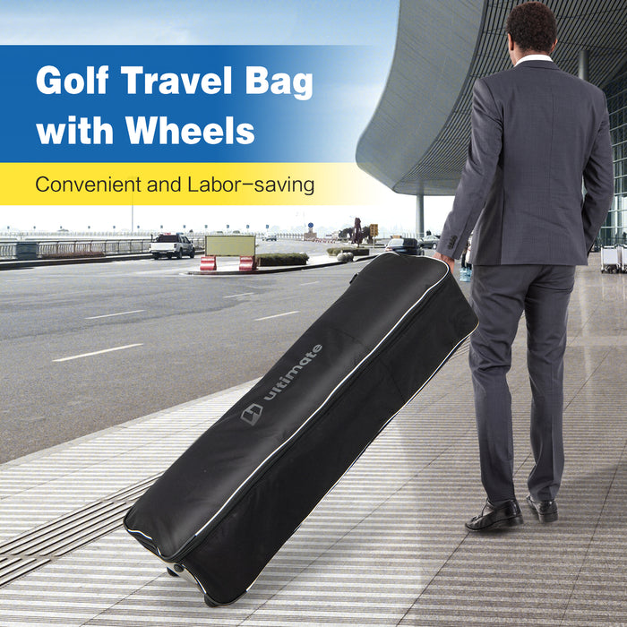 Premium Golf Travel Bag with Integrated Wheels - Ideal for Traveling Golfers