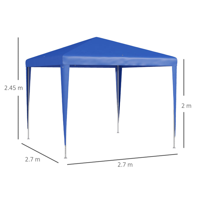 Garden Gazebo Marquee - 2.7m x 2.7m Outdoor Party Tent with Wedding Canopy, Blue - Ideal for Events and Celebrations