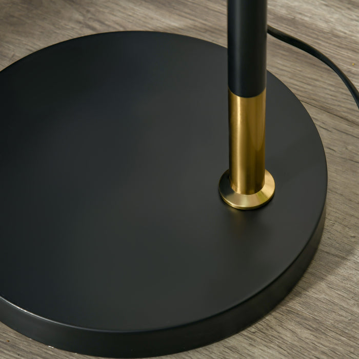 Arc Adjustable Floor Lamp - Black Gold Standing Reading Light with Flexible Lampshade - Ideal for Living Room, Office, Bedroom Ambiance and Task Lighting
