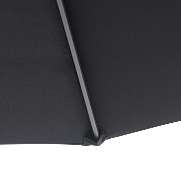 Garden Cantilever Parasol Umbrella with Crank & Tilt - 3m Patio Banana Hanging Sun Shade, 8 Ribs, Cross Base in Black - Ideal for Outdoor Relaxation and UV Protection