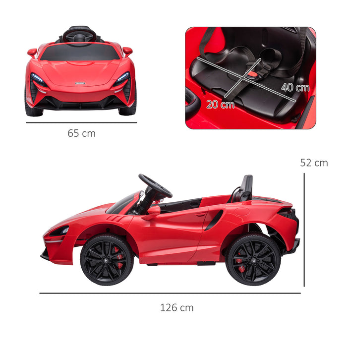 McLaren Kids Electric Ride-On Car with Butterfly Doors - 12V Battery-Powered Vehicle, Remote Control, Horn, Headlights, MP3 Player - Ideal for Young Drivers and Car Enthusiasts