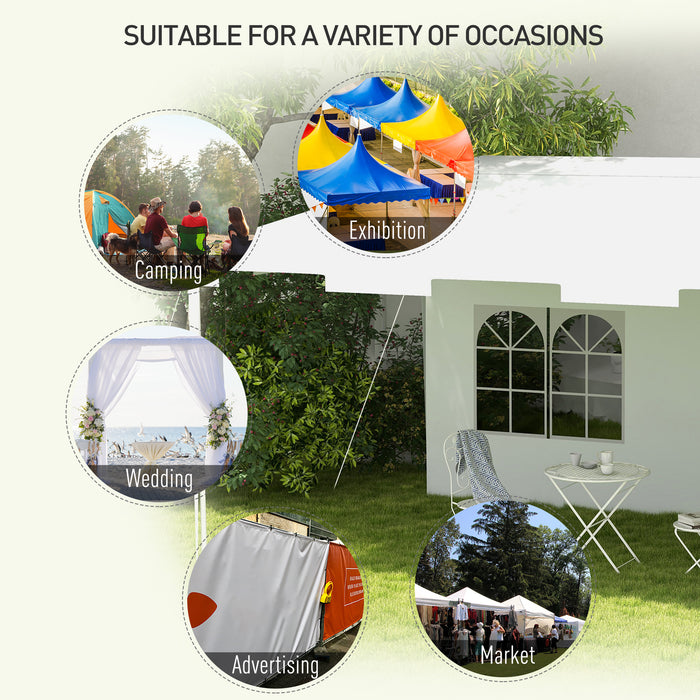 Garden Gazebo Marquee - 3x4m Outdoor Shelter with 2 Sidewalls, Perfect for Patio and Yard Events - Elegant White Party Tent