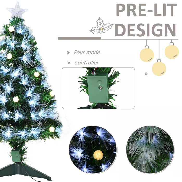 White Pre-Lit 3ft Christmas Tree with Star Topper - 90 LED Lights, Triangular Base, Full-Bodied Holiday Decor - Ideal for Small Spaces & Festive Home Ambiance
