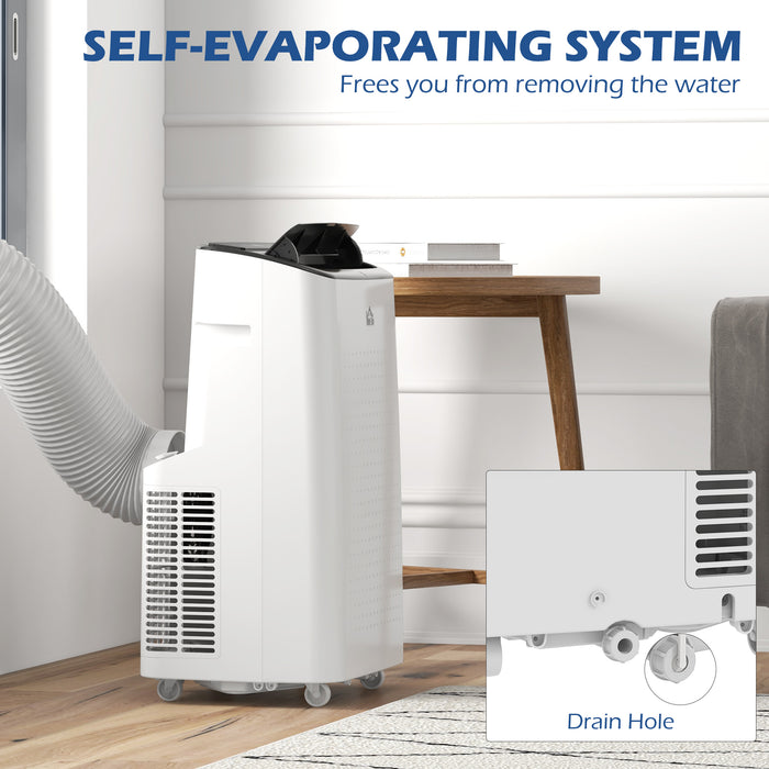 12,000 BTU Portable Air Conditioning Unit - Smart WiFi-Enabled Cooling for Rooms Up to 26m² with Dehumidifier & Fan - Includes Convenient 24-Hour Timer Function for Home Comfort