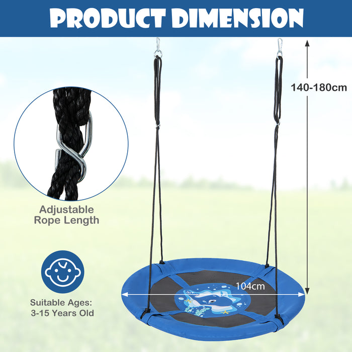 Saucer Tree Swing - 104cm Diameter with Durable 600D Oxford Fabric - Perfect for Outdoor Play and Family Fun