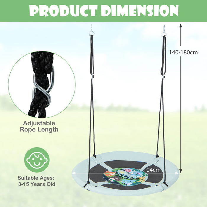 Saucer Tree Swing - 104cm Diameter with Durable 600D Oxford Fabric - Perfect for Outdoor Play and Family Fun