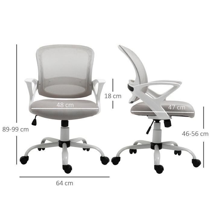Ergonomic Office Mesh Chair - Swivel Desk Chair with Adjustable Armrests and Lumbar Back Support - Ideal for Home Office Comfort and Posture Improvement