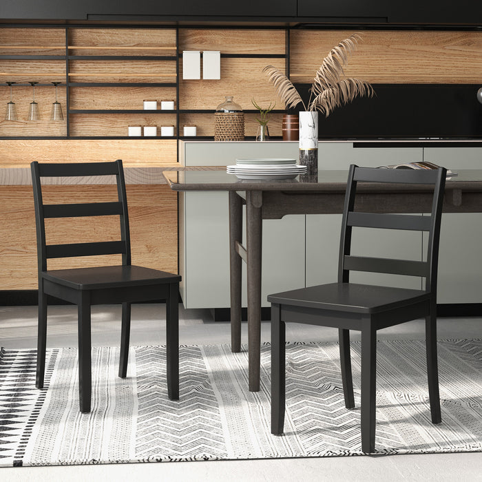 2-Piece Dining Chair Set - Solid Rubber Wood Legs, Non-Slip Foot Pads, Brown - Perfect for Comfortable Dining & Kitchen Decor