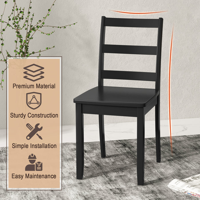 2-Piece Dining Chair Set - Solid Rubber Wood Legs, Non-Slip Foot Pads, Brown - Perfect for Comfortable Dining & Kitchen Decor