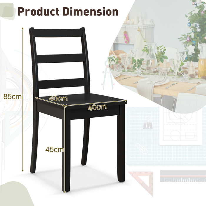 2-Piece Dining Chair Set - Solid Rubber Wood Legs, Non-Slip Foot Pads, Brown - Perfect for Comfortable Dining & Kitchen Decor
