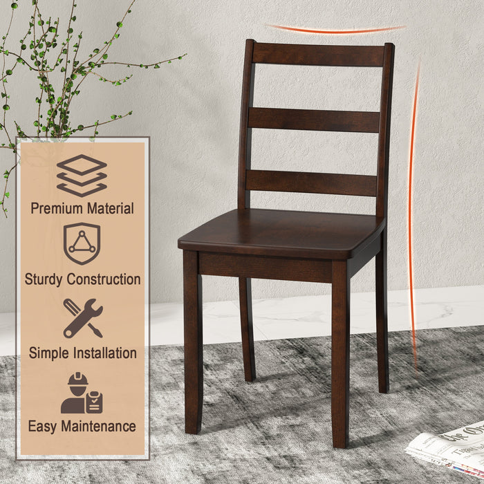 2-Piece Dining Chair Set - Solid Rubber Wood Legs, Non-Slip Foot Pads, Brown - Perfect for Comfortable Dining & Kitchen Decor