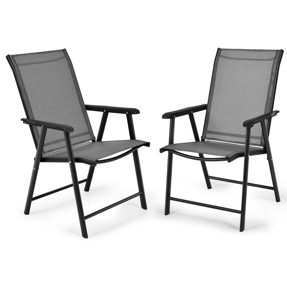 2-Pack Folding Outdoor Dining Chairs - Ergonomic Armrest Design - Perfect for Comfortable Al Fresco Meals