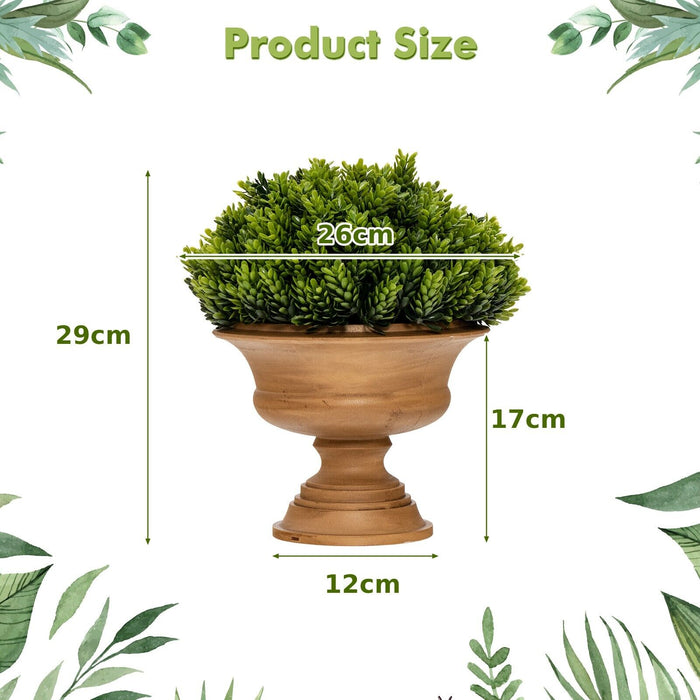Mini Faux Pine Cone Tree Set - 4-Piece Green Decorative Trees with Pots - Ideal for Rustic Home Decorating