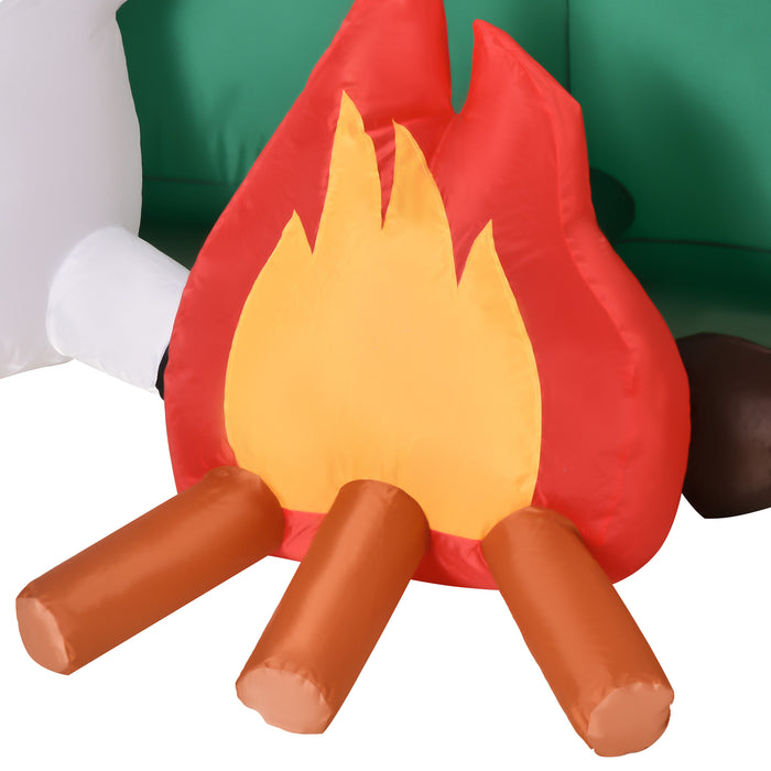 Inflatable Snowman & Reindeer Camping Display - 3.5ft LED Lighted Christmas Yard Decor - Ideal for Indoor, Outdoor, Garden, Lawn, Holiday Parties