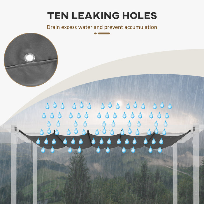 Retractable Pergola Canopy Cover - UV-Resistant Fabric for 3x3m Gazebo, Weatherproof Outdoor Shade - Ideal for Patio, Garden Enhancements