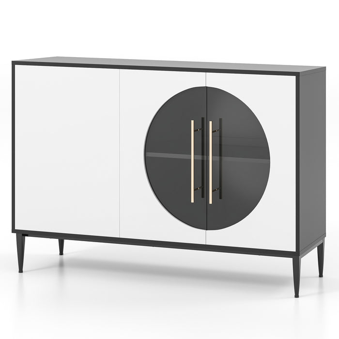 Tempered Glass Door Sideboard Cabinet - Elegant Storage and Display Unit - Ideal for Modern Home Decor