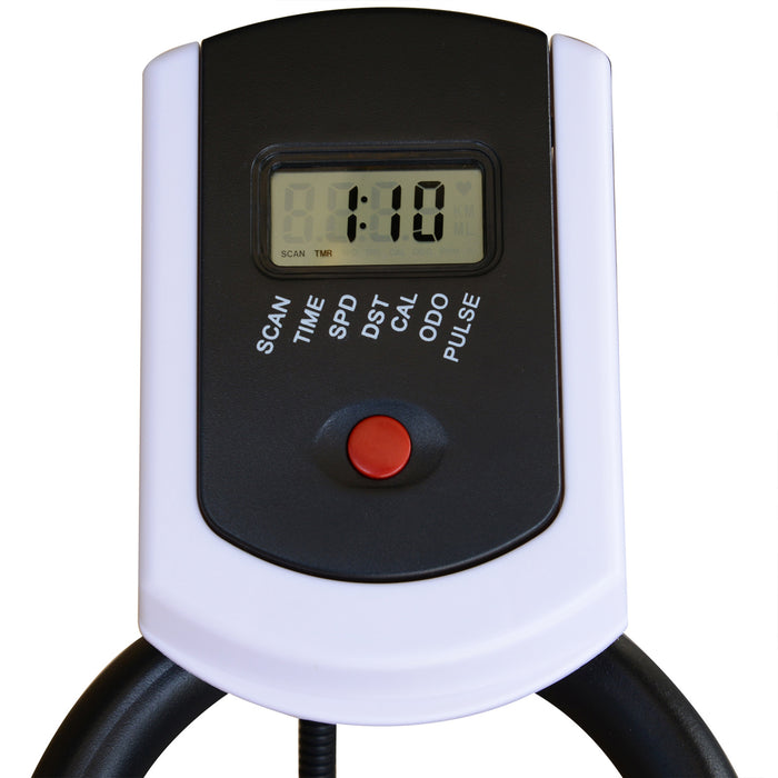 Belt-Driven Fitness Cycling Machine with LCD Monitor - Sturdy and Quiet Indoor Workout Equipment - Ideal for Cardio Training at Home