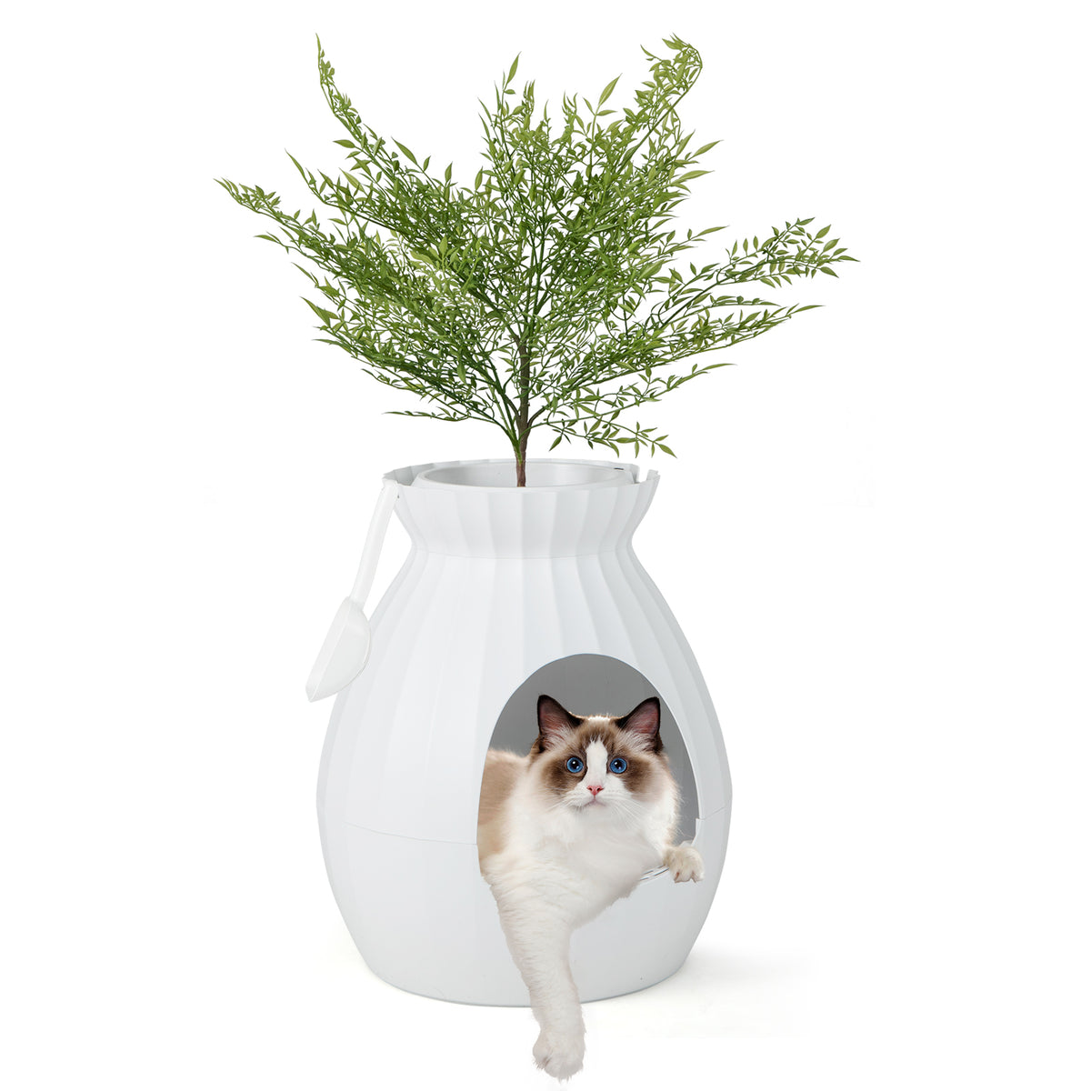 Smart Plant - Cat Litter Box with Electronic Odor Removal and Sterilization - Ideal Solution for Indoor Cat Owners