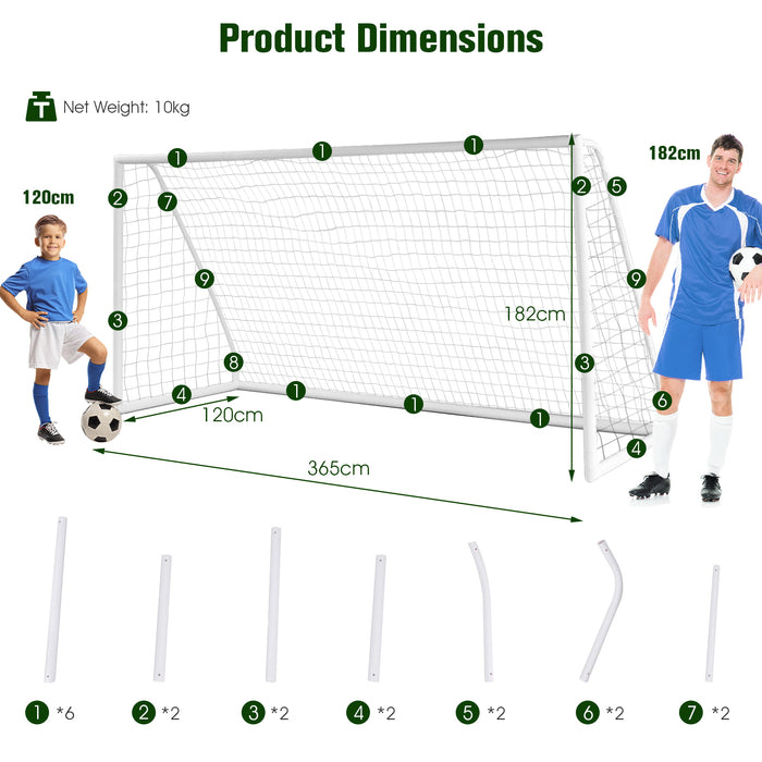 All-Weather Soccer Goal - PVC Frame with High-Strength Netting - Ideal for Training and Professional Soccer Matches