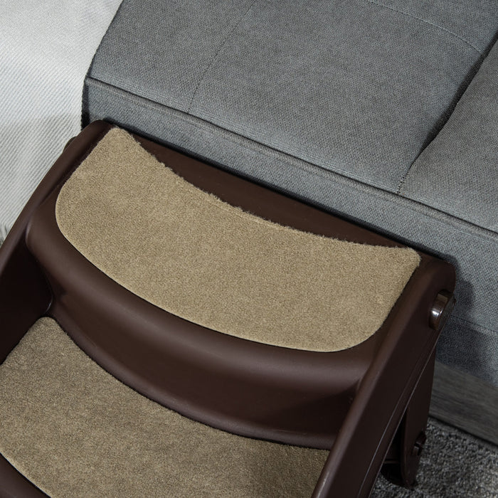 Foldable Dog Stairs for Easy Access - 3-Step Pet Steps with Anti-Slip Mats, Ideal for High Beds and Sofas, 49 x 38 x 38 cm, Brown - Perfect for Small to Medium Pets Climbing Comfort