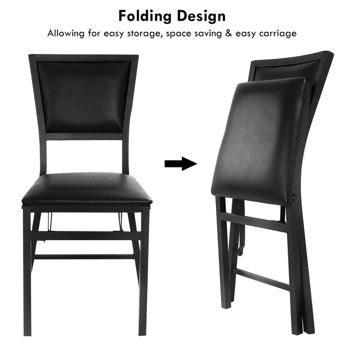Steel Chair Set of 2 - High Backrest and Steel Frame Folding Design - Ideal for Space-Saving Seating Solutions