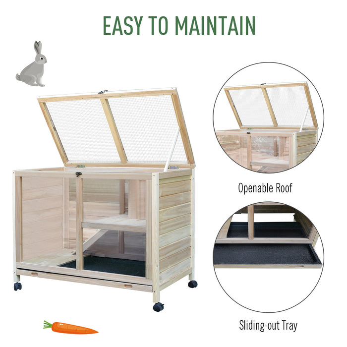 Solid Wood Hutches for Guinea Pigs - Indoor Pet House with Water-Resistant Finish and Ramp - Ideal for Small Animals' Comfort and Safety
